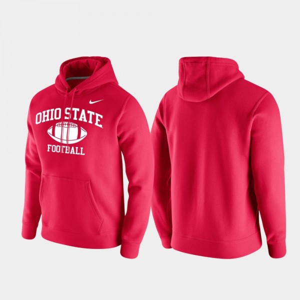 Ohio State Buckeyes Men's Club Fleece Retro Scarlet College Football Hoodie 2404XBEL6